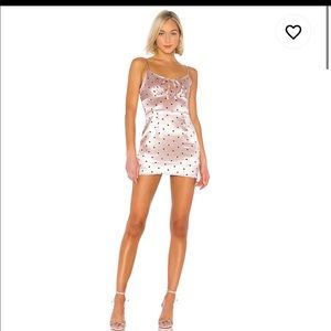 Mini pink polka dot dress